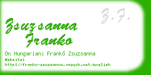 zsuzsanna franko business card